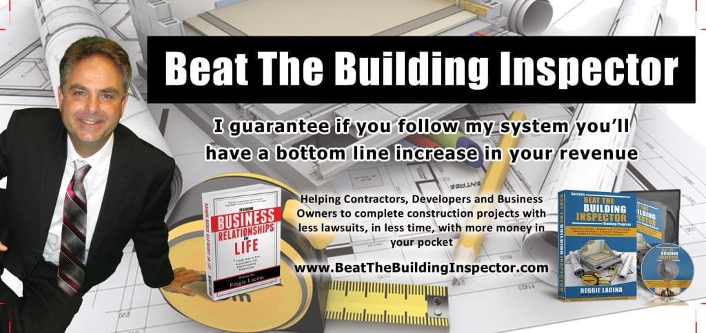 Book titled 'Beat The Building Inspection' with promotional text about increasing property value.