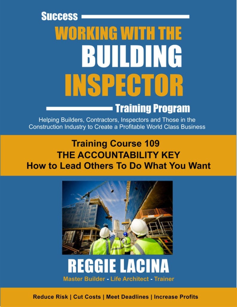 Book cover for a Building Inspector Training Program by Reggie Lacina.