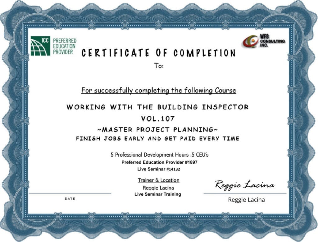 Certificate of completion for a welding inspection course.
