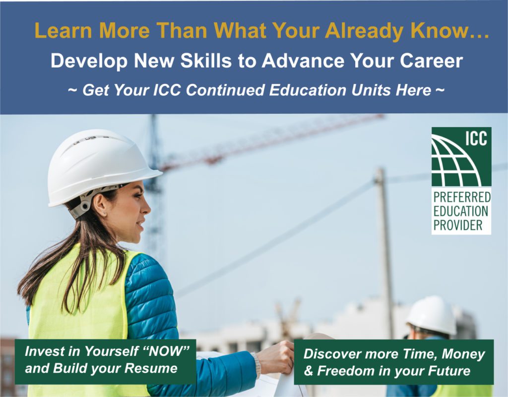 Woman in hard hat learning outdoors with text about career skills and time freedom.